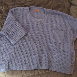 Oversized blue knit sweater